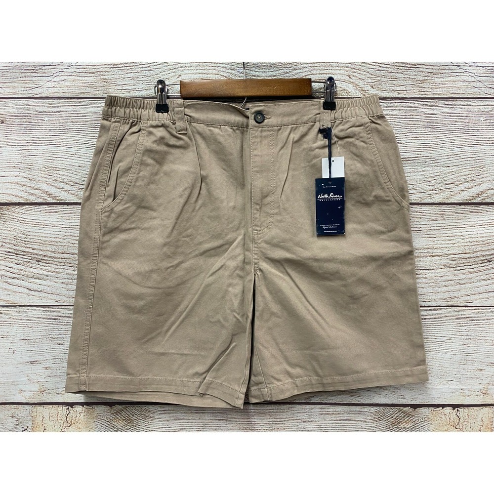 North River Canvas Shorts Mens Size XL (36/38) Whitetail Beige Canvas Shorts New